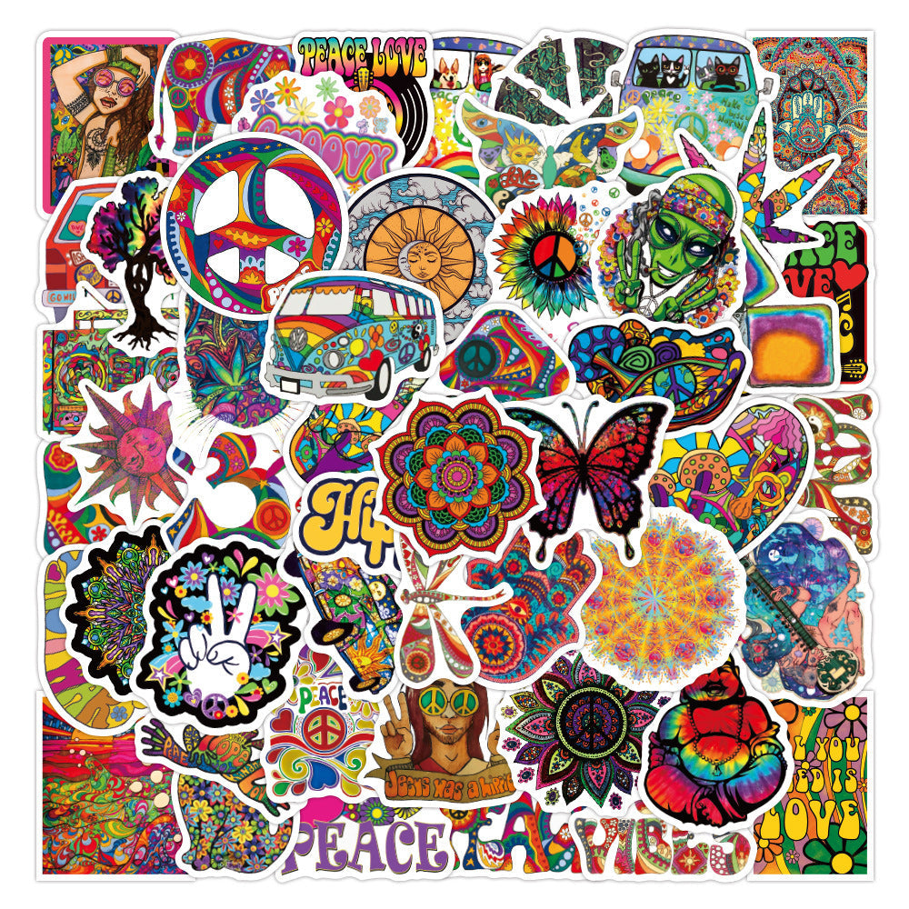 Psychedelic Hippie Stickers