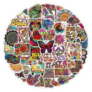 Psychedelic Hippie Stickers