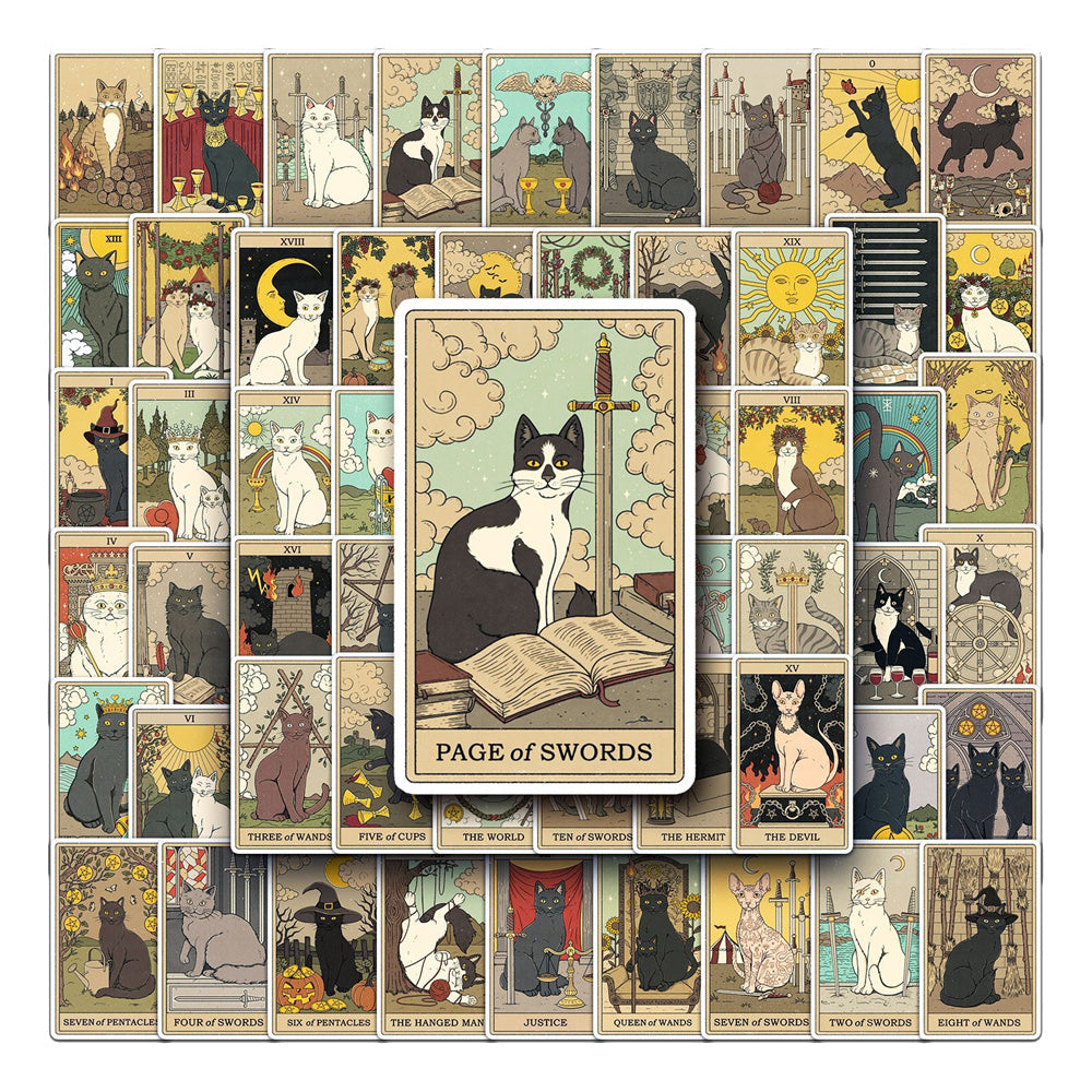 Cat Tarot Vintage Stickers