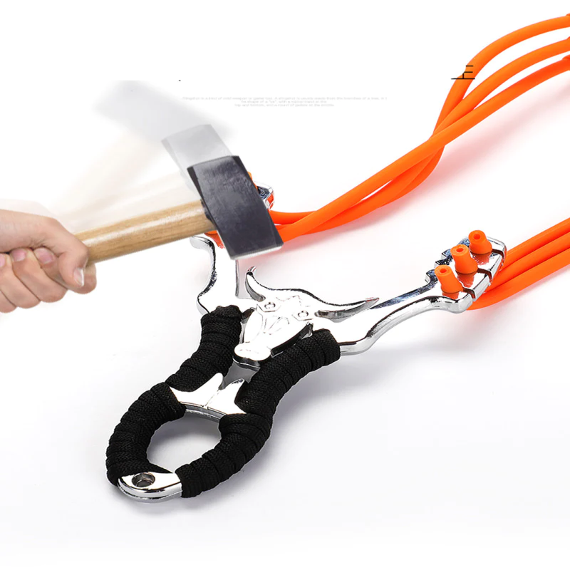 HIGH-PRECISION METAL SLINGSHOT FOR HUNTING, RUBBER BAND