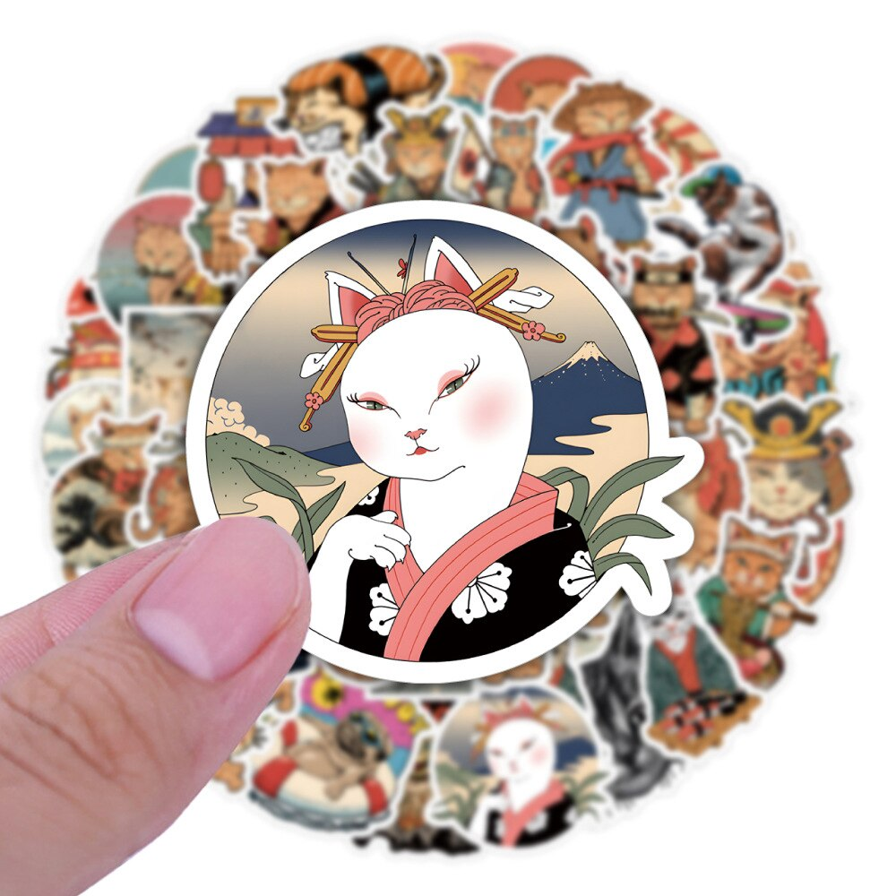 Retro Warrior Cat Stickers